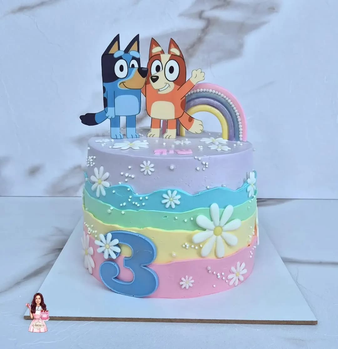 עוגת בלואי בצבעי קשת